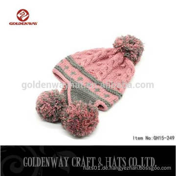 Großhandel Kinder Herbst / Winter Hut gestreiften Wolle Hut gestrickte Baby Beanie Hut Großhandel